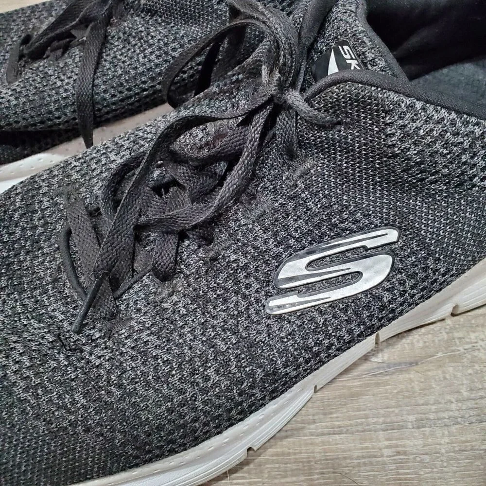 Skechers Mens Arch Fit Paradyme 232041 Black Running Shoes Sneakers Size 14